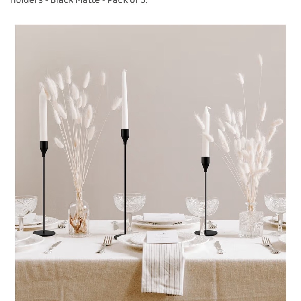 Modern minimalist Sleek Black Candle Holder Trio home decor living room office